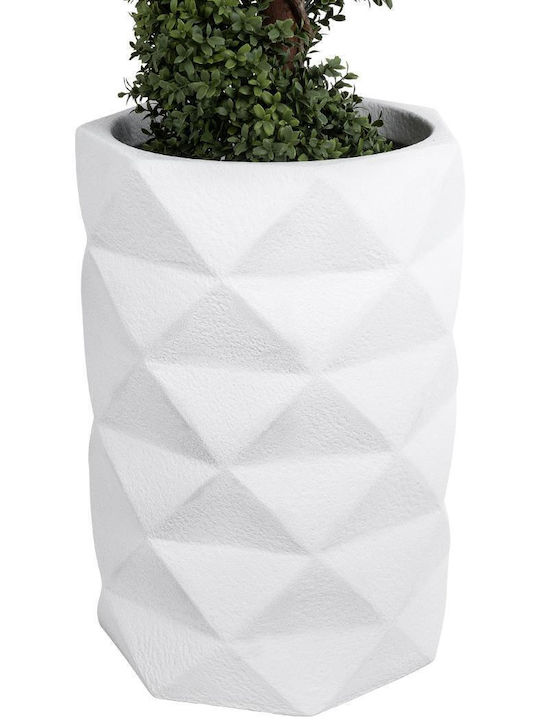 GloboStar Varenna Planter Polyester White with Stand 40x40x60cm.