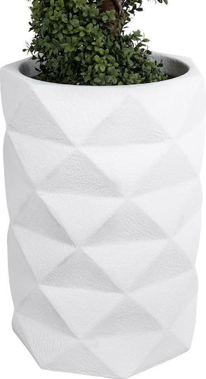 GloboStar Varenna Κασπώ Πολυεστερικό Λευκό με Βάση 40x40x60εκ.