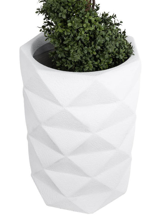 GloboStar Varenna Planter Polyester White with Stand 40x40x60cm.