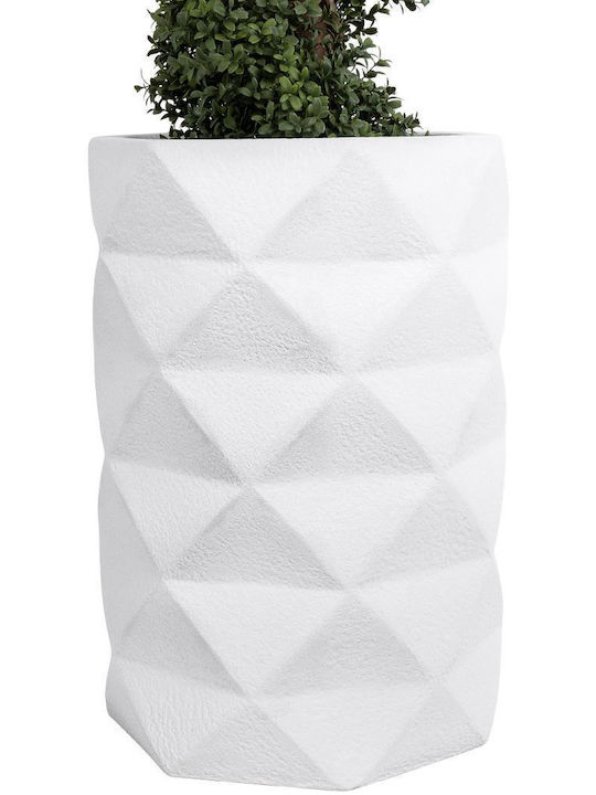 GloboStar Varenna Planter Polyester White with Stand 40x40x60cm.