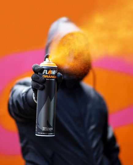 Flame Paint Σπρέι Βαφής Ακρυλικό με Ματ Εφέ Πορτοκαλί ORANGE 600ml
