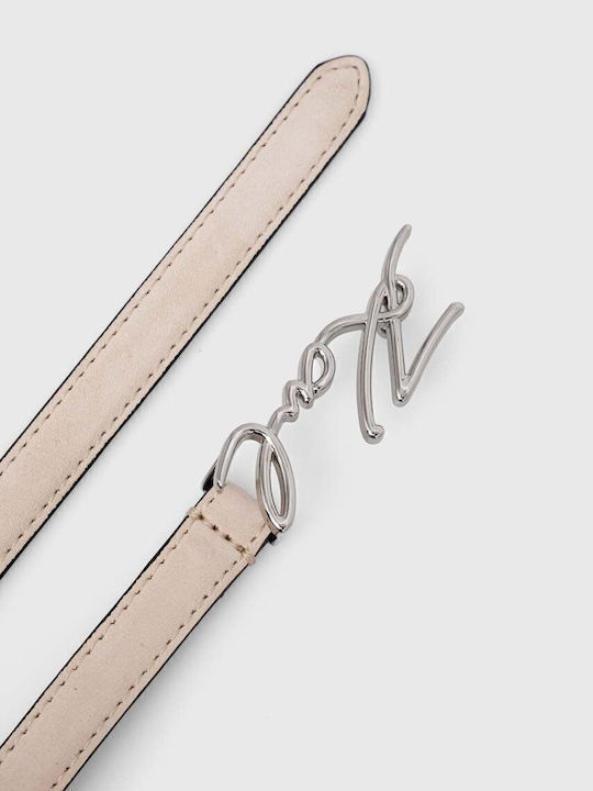 Leather Women's Belt Beige