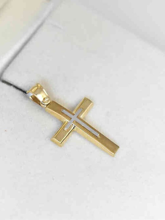 Herren Gold Kreuz 14K mit Kette