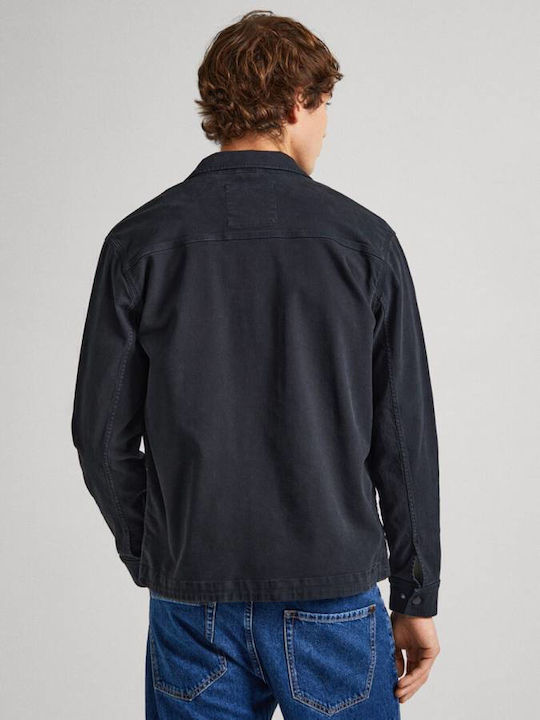 Drop 0 Lilo Μακρυμάνικo Τζιν Overshirt σε Κανονική Γραμμή Μαύρο