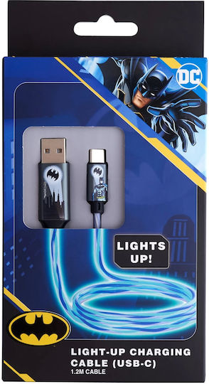Lazerbuilt Batman USB 2.0 Cable USB-C Male to USB-A 10W White 1.2m