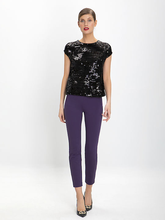 Gerry Weber Pantaloni de damă Tesatura Pantaloni cu croială skinny Purple