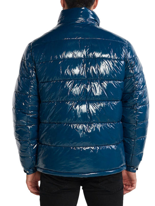 Guess Herren Winter Jacke Puffer Wasserdicht und winddicht Hellblau