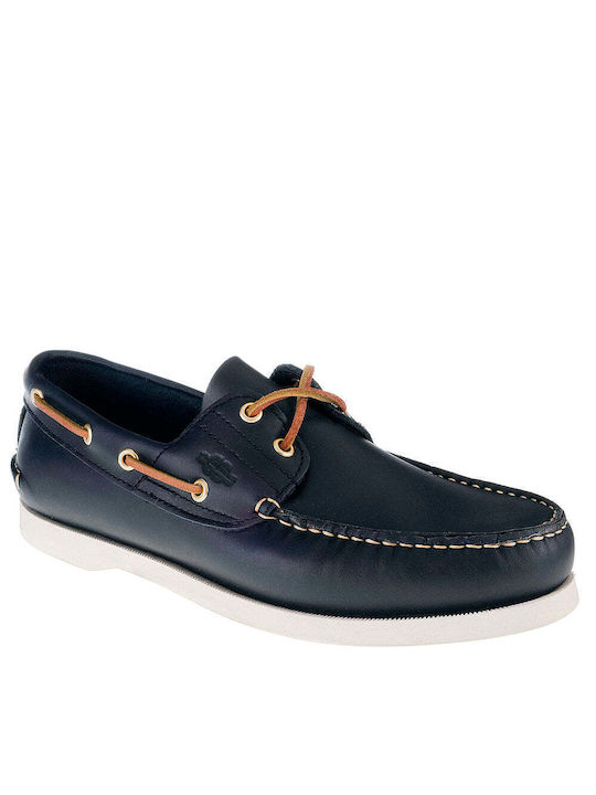 Chicago Men's Leather Boat Shoes Blue