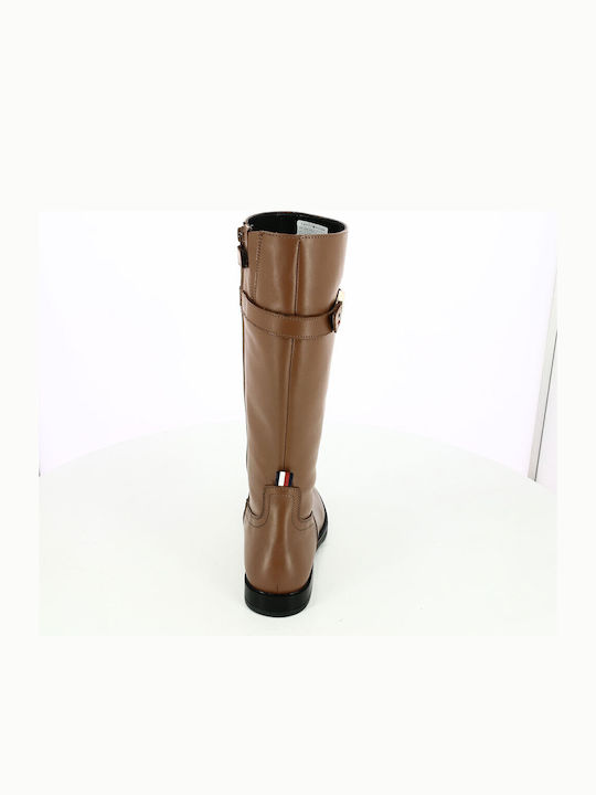 Leder Damenstiefel Tabac Braun