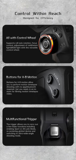 Hohem iSteady M6 Phone Gimbal with 3 Axis Stabilization and 18 Operating Hours Black