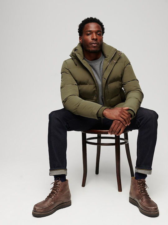 Everest Short Winter Jacket Puffer Khaki