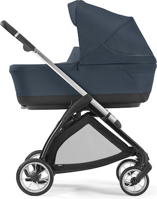 Inglesina Electa Quattro Darwin Infant Recline Reglabil 3 în 1 Cărucior pentru copii Potrivit pentru Nou-născut Hudson Blue / Silver Black 8.7kg