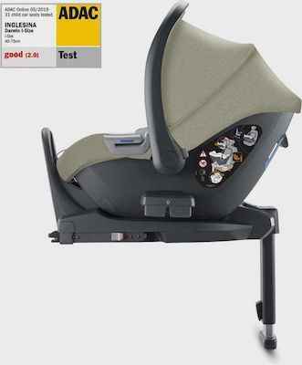 Inglesina Electa Quattro Darwin Infant Recline Reglabil 3 în 1 Cărucior pentru copii Potrivit pentru Nou-născut Dumbo Caramel / Total Black 8.7kg