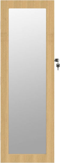 vidaXL Oglindă de Perete cu Bej Ramă din Lemn 90x30cm 1buc