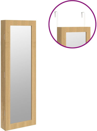vidaXL Oglindă de Perete cu Bej Ramă din Lemn 90x30cm 1buc