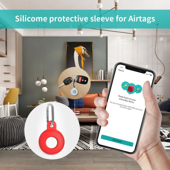 Sonique Case Silicone for AirTag in Red color