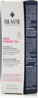 Rilastil Aqua Intense fără culoare 72h Hidratantă Gel Pentru Față cu Acid Hialuronic & Ceramide 40ml