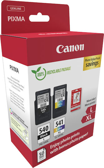 Canon Pg-540 L Cl-541 Xl Original Photo Value Pack with 1 InkJet Ink Black (5224B012)