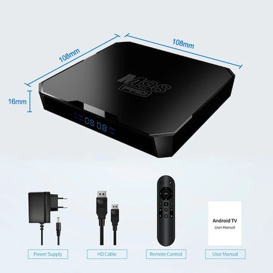 TV Box M98-pro 810484 4K UHD with WiFi 1GB RAM and 802.11GB Storage Space with Operating System Android 10.0