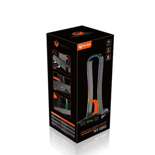Meetion Tabletop Suport Căști cu Iluminare LED și Port USB Gri