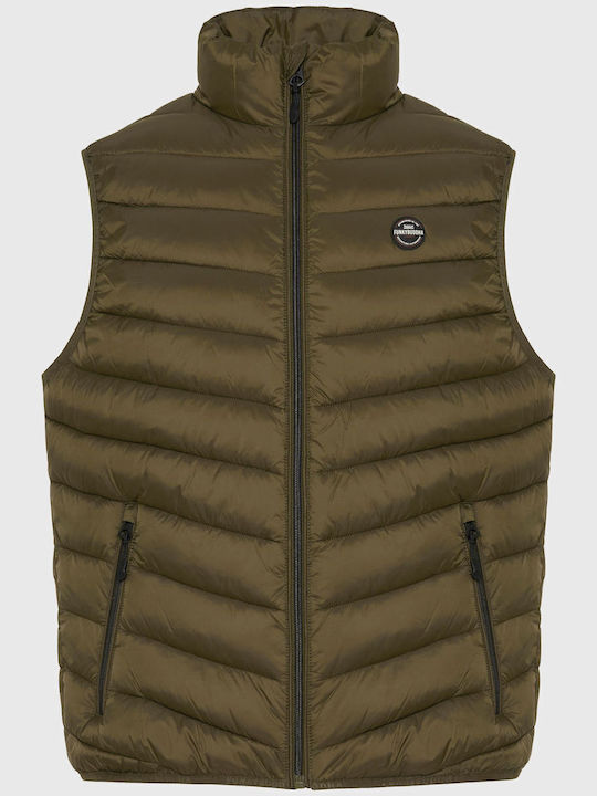 Sleeveless Jacket Puffer Khaki