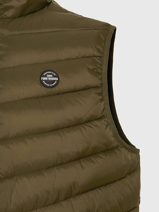 Sleeveless Jacket Puffer Khaki