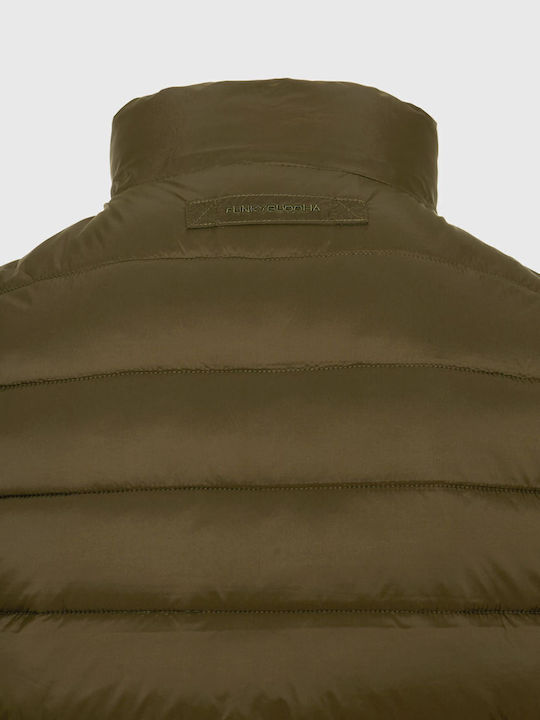Sleeveless Jacket Puffer Khaki