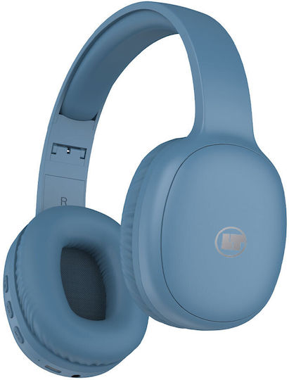 Lamtech LAM113034 Bluetooth Wireless Over Ear Headphones with 15 hours of Operation and Quick Charge Blue