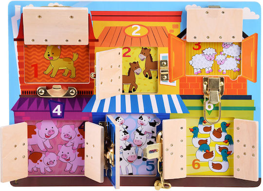 Jokomisiada Ziehspielzeug Sensory Board Manipulative Castles aus Holz