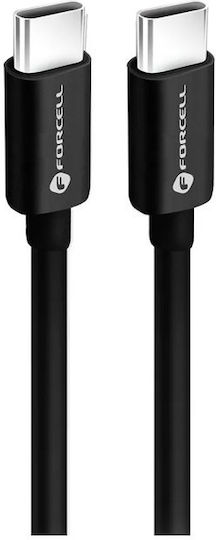 Forcell USB 3.2 USB-C Male To USB-C Cable 60W PD Black 1.5m 12313
