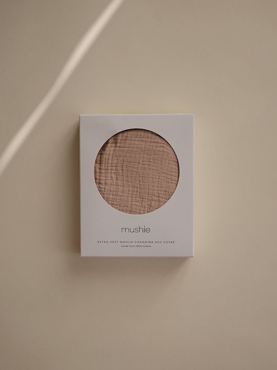 Mushie Changing Pad Cover made of Fabric Beige Natural 72x48cm