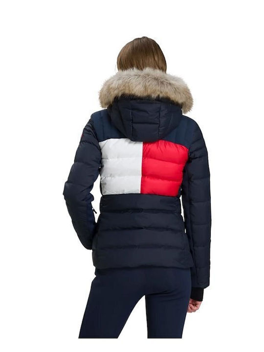 Rossignol Tommy Hilfiger Flag E-Fur Down Women's Ski & Snowboard Jacket Sky Captain RLJWJ89-768