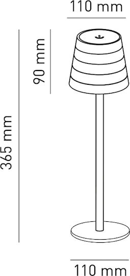 Bot Lighting Maya Metall Tischlampe LED mit Weiß Schirm und Basis
