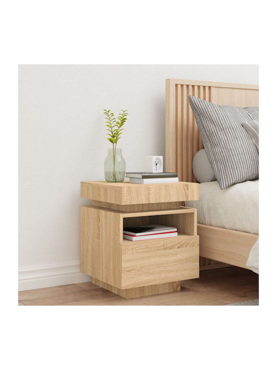 Wooden Sonoma Oak Bedside Table 40x39x48.5cm