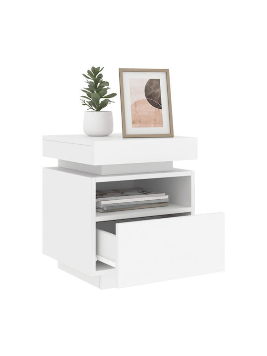 Wooden White Bedside Table 40x39x48.5cm