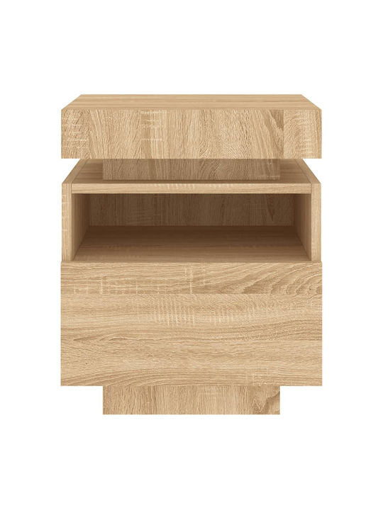 Wooden Sonoma Oak Bedside Table 40x39x48.5cm