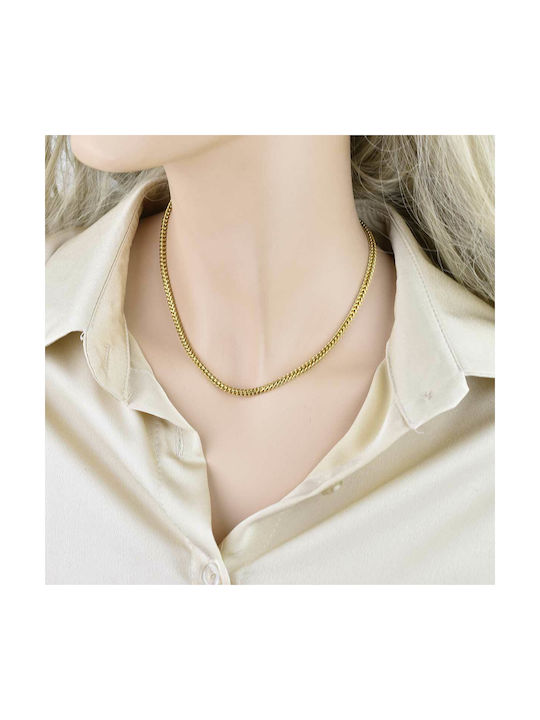 Goldjewels Chain Neck made of Stainless Steel Gold-Plated Thin Thickness 3mm and Length 40cm