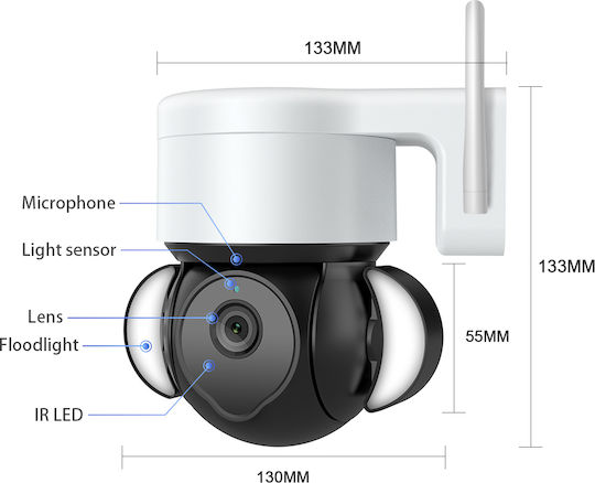 EDUP 30.005.0007 IP Камера за наблюдение Full HD+ 5MP с Микрофон и Обектив 3.6мм