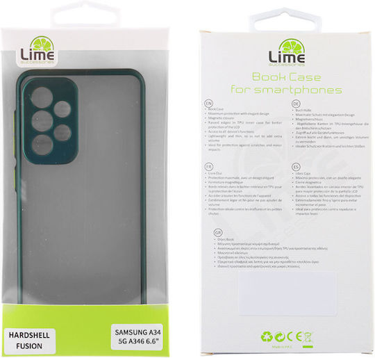 Lime Hardshell Fusion Full Camera Protection Задна корица Пластмаса Зелен (Galaxy A34)