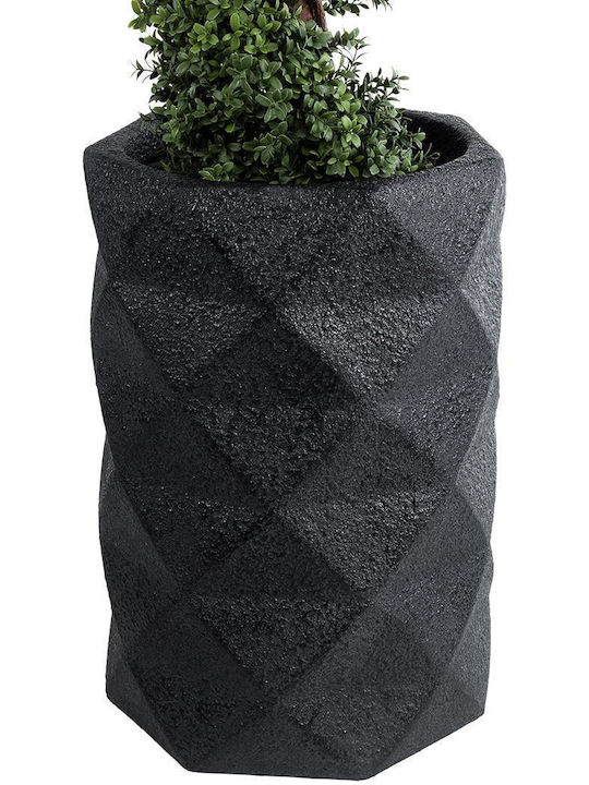 GloboStar Planter Polyester Black with Stand 40x40x90cm.