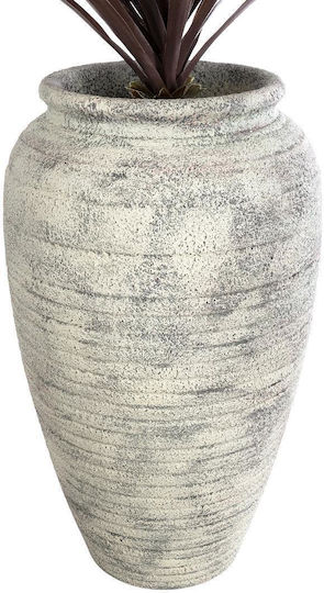 GloboStar Artificial Garden Irish Саксия Полиестер Бял Със стойка 55x55x90εκ.