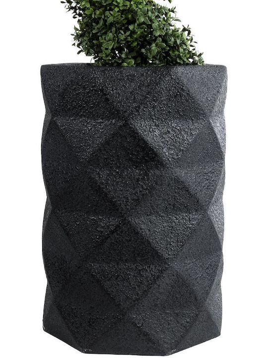 GloboStar Planter Polyester Black with Stand 40x40x90cm.