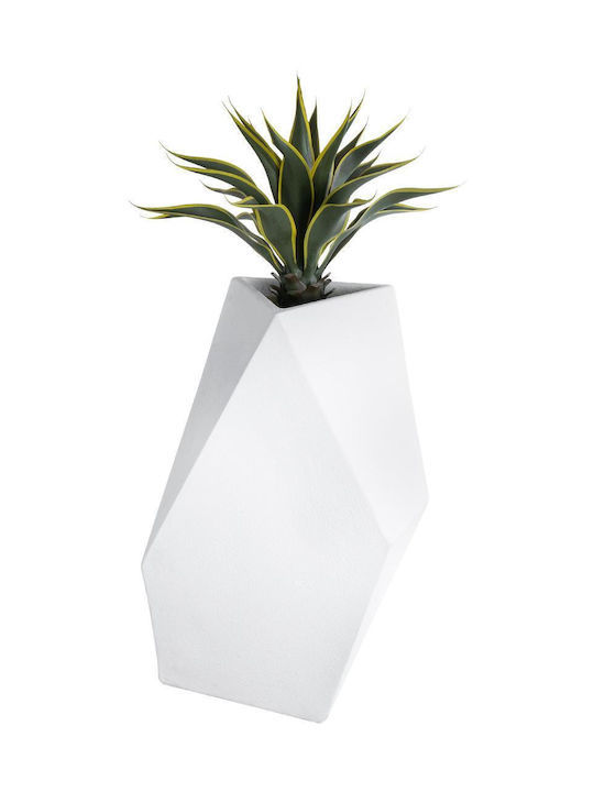 GloboStar Artificial Garden Alberobello Κασπώ Πολυεστερικό Λευκό 58x58x90εκ.