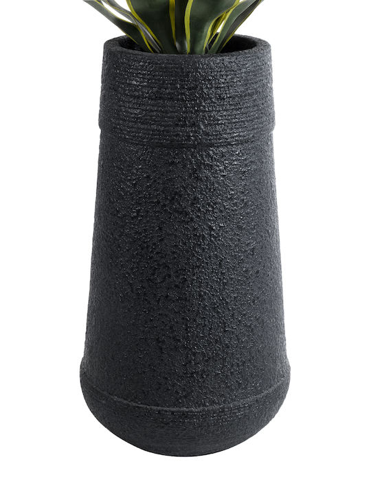 GloboStar Ghiveci Poliester Negru cu suport 34x34x62εκ.