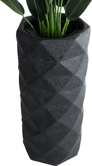 GloboStar Übertopf Polyester Schwarz 40x40x90εκ.