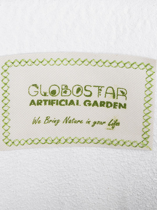 GloboStar Marsala Κασπώ Πολυεστερικό Λευκό με Βάση 41x41x120εκ.