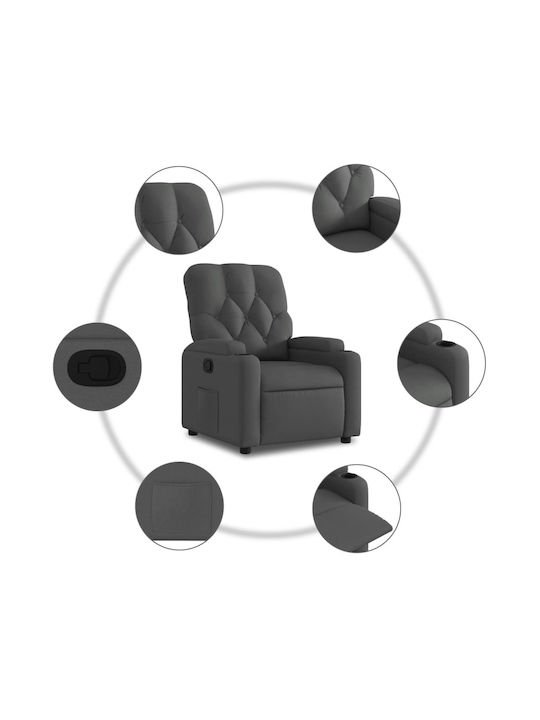 Relaxsessel mit Fußhocker Dark Grey 74x86.5x93.5cm