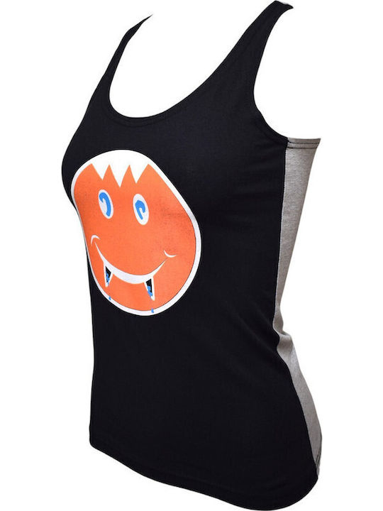 Women's Athletic Blouse with Straps Black/Grey