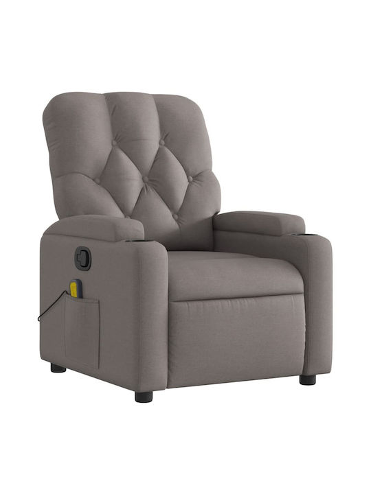 Fotoliu Relax Masaj cu Puf Taupe 74x86.5x93.5cm