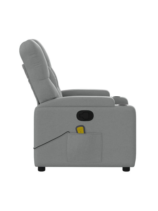Relax Armchair Massage with Footstool Light Grey 74x86.5x93.5cm